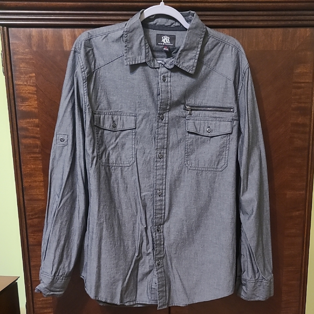 Rock & Republic Gray Dress Shirt